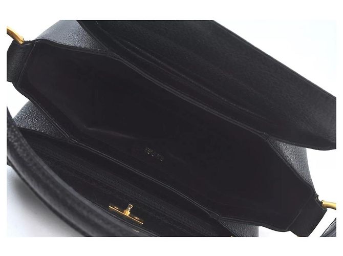 Borsa a mano e a spalla 2 in 1 GUCCI Bamboo in pelle nera Nero - vista 6