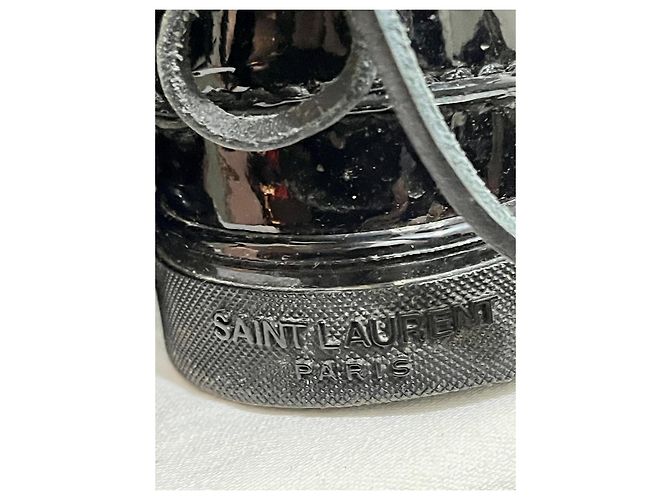 Saint Laurent Stivali neri in vernice con lacci Joe Mid Boat Nero - vista 4