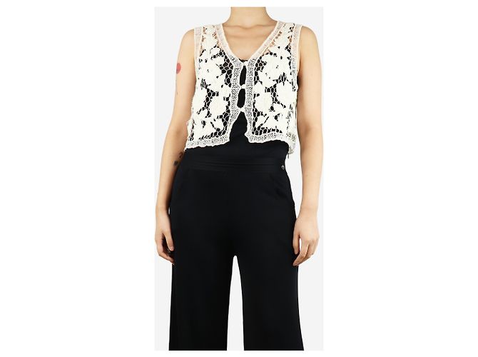 Rag & Bone Off-white Coralie crochet vest - size S - view 3