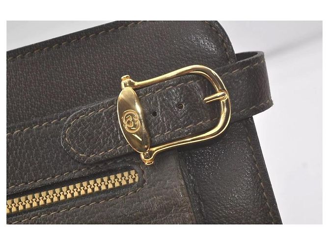 Gucci Borsa a mano in pelle GG Running Marrone Verde scuro - vista 4