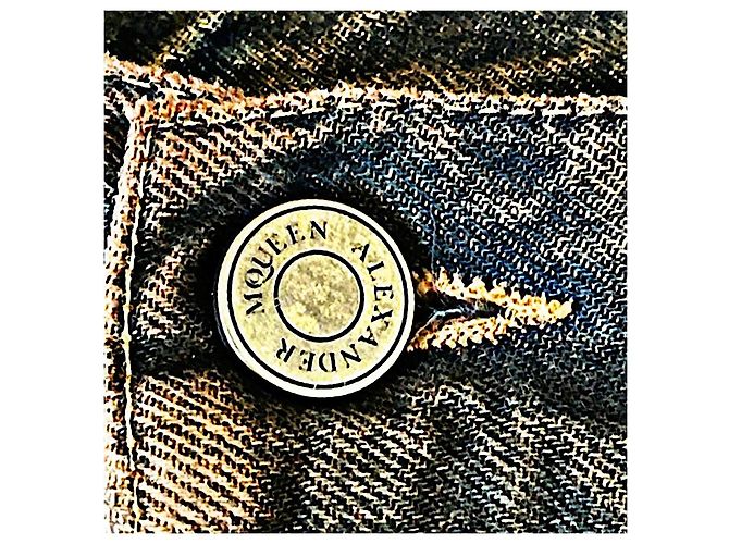 Authentische Vintage Alexander McQueen 05 AW Archive Mudded Denim Kettenjeans Mehrfarben - Ansicht 4