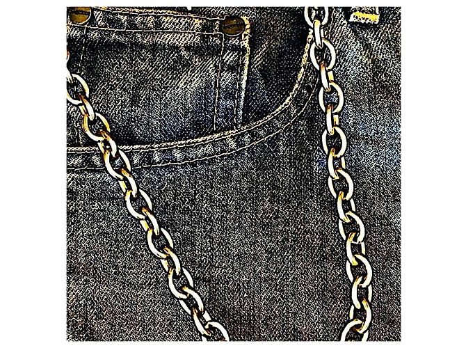 Authentische Vintage Alexander McQueen 05 AW Archive Mudded Denim Kettenjeans Mehrfarben - Ansicht 7
