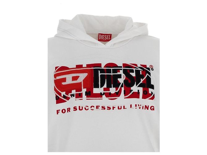 Diesel Hoodie aus Baumwolle Weiß Multicolor XL Mehrfarben - Ansicht 3