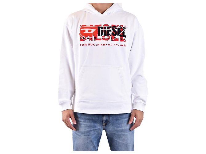 Diesel Hoodie aus Baumwolle Weiß Multicolor XL Mehrfarben - Ansicht 5