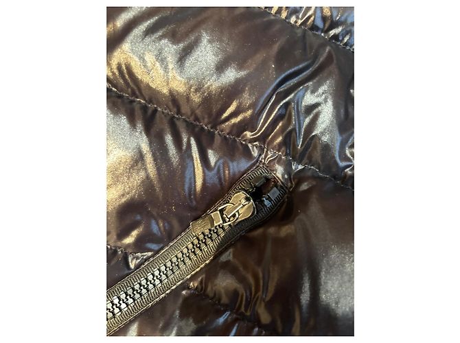 Giacca Moncler Nera Lucida con Cappuccio Removibile Nero - vista 5