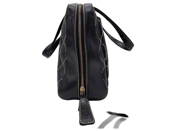 Chanel Vintage schwarze Wild Stitch Tasche Gold hardware - Ansicht 12