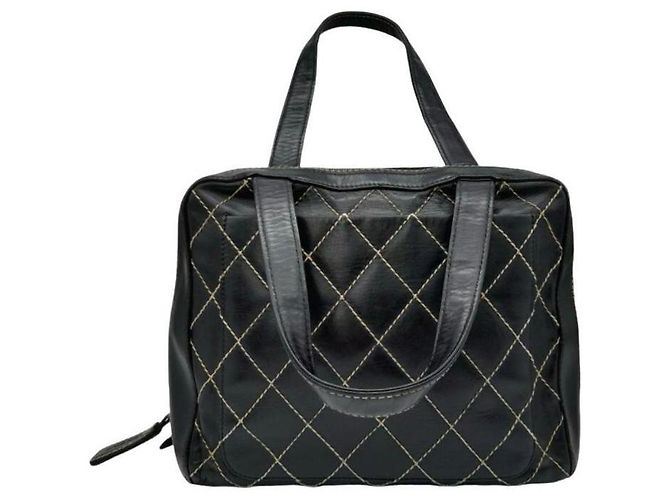 Chanel Vintage schwarze Wild Stitch Tasche Gold hardware - Ansicht 3