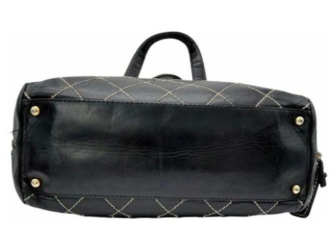 Chanel Vintage schwarze Wild Stitch Tasche Gold hardware - Ansicht 7