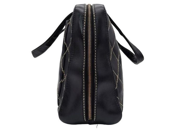 Chanel Vintage schwarze Wild Stitch Tasche Gold hardware - Ansicht 8