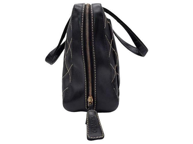 Chanel Vintage schwarze Wild Stitch Tasche Gold hardware - Ansicht 9