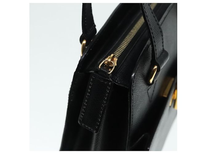 Céline Borsa a mano CELINE in pelle nera e oro Auth 92770 Nero D'oro - vista 10