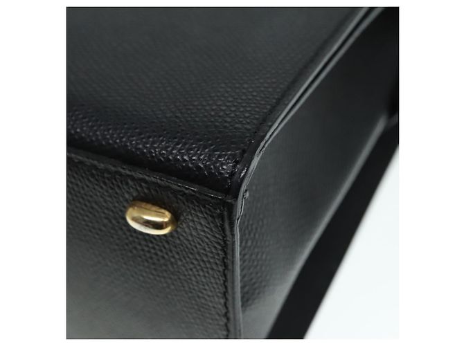 Céline Borsa a mano CELINE in pelle nera e oro Auth 92770 Nero D'oro - vista 14