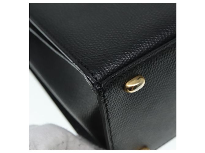 Céline Borsa a mano CELINE in pelle nera e oro Auth 92770 Nero D'oro - vista 15