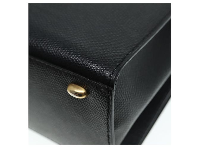 Céline Borsa a mano CELINE in pelle nera e oro Auth 92770 Nero D'oro - vista 16