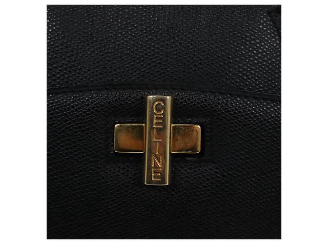 Céline Borsa a mano CELINE in pelle nera e oro Auth 92770 Nero D'oro - vista 17