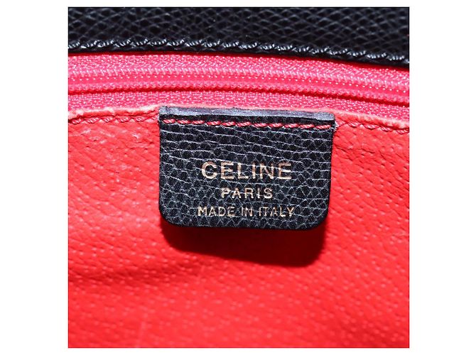 Céline Borsa a mano CELINE in pelle nera e oro Auth 92770 Nero D'oro - vista 18