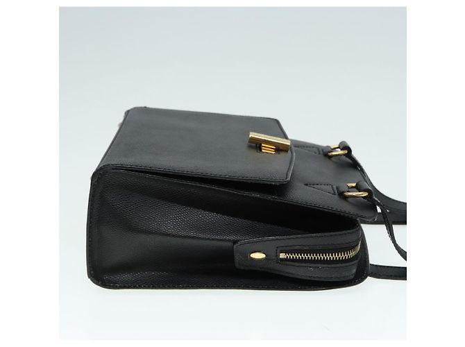 Céline Borsa a mano CELINE in pelle nera e oro Auth 92770 Nero D'oro - vista 3