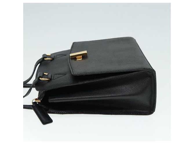 Céline Borsa a mano CELINE in pelle nera e oro Auth 92770 Nero D'oro - vista 4