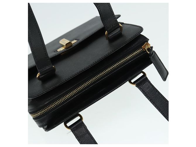 Céline Borsa a mano CELINE in pelle nera e oro Auth 92770 Nero D'oro - vista 6