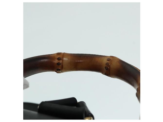 Zaino in pelle Gucci Bamboo nero e oro 008 2058 0016 Auth am6979 D'oro - vista 14