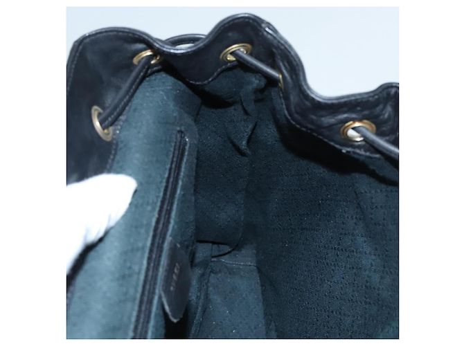 Zaino in pelle Gucci Bamboo nero e oro 008 2058 0016 Auth am6979 D'oro - vista 30