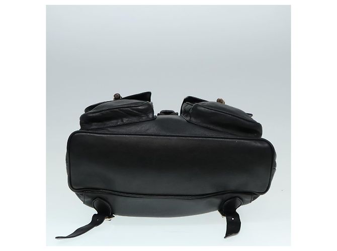 Zaino in pelle Gucci Bamboo nero e oro 008 2058 0016 Auth am6979 D'oro - vista 5