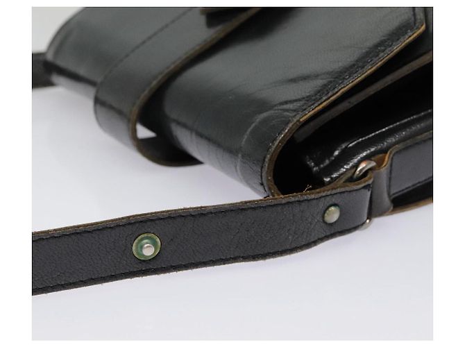 SAINT LAURENT Schultertasche aus schwarzem Leder mit silberner Authentizität bs18524 - Ansicht 10