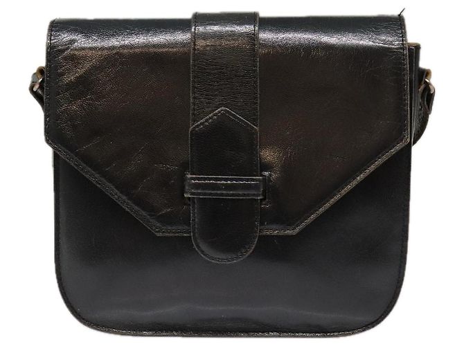 SAINT LAURENT Schultertasche aus schwarzem Leder mit silberner Authentizität bs18524 - Ansicht 13