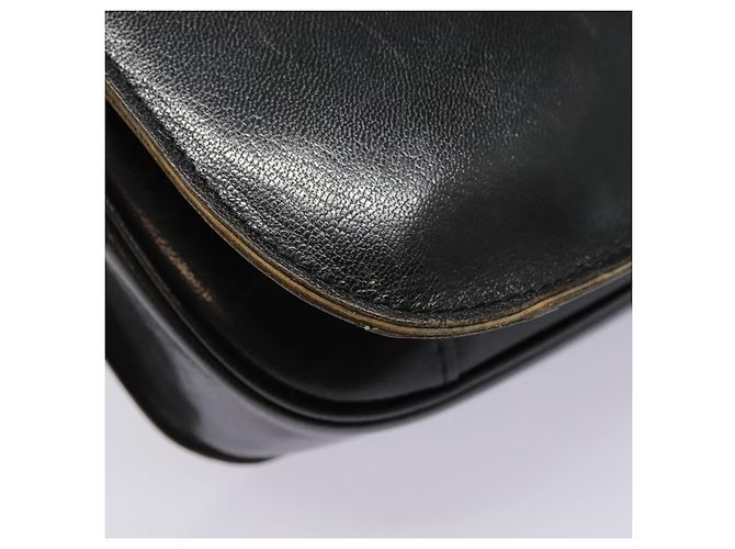 SAINT LAURENT Schultertasche aus schwarzem Leder mit silberner Authentizität bs18524 - Ansicht 14