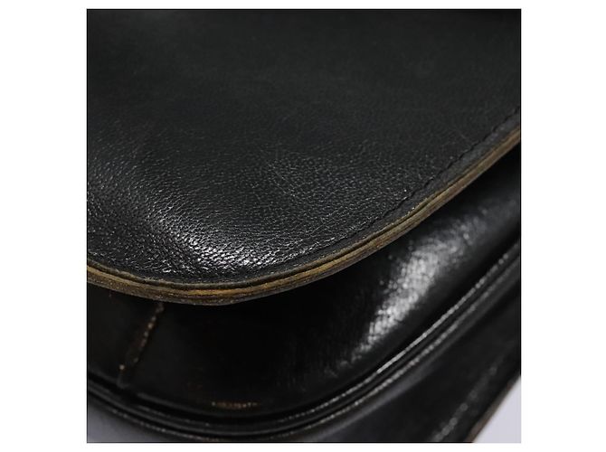 SAINT LAURENT Schultertasche aus schwarzem Leder mit silberner Authentizität bs18524 - Ansicht 15