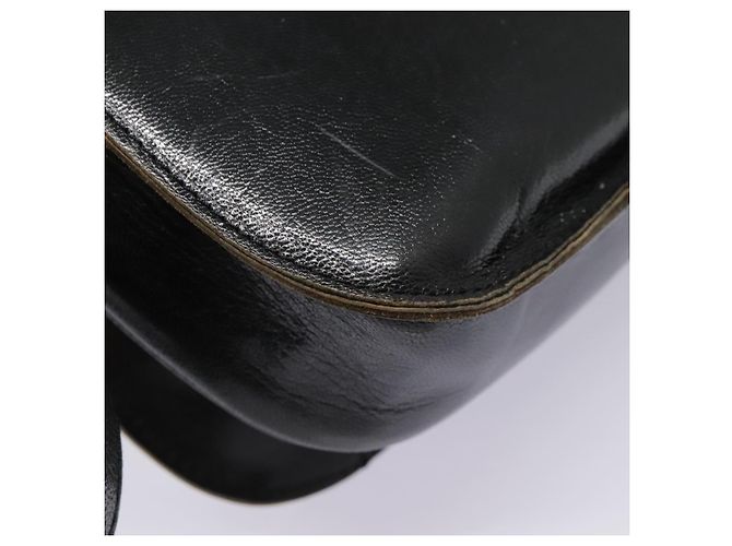 SAINT LAURENT Schultertasche aus schwarzem Leder mit silberner Authentizität bs18524 - Ansicht 16