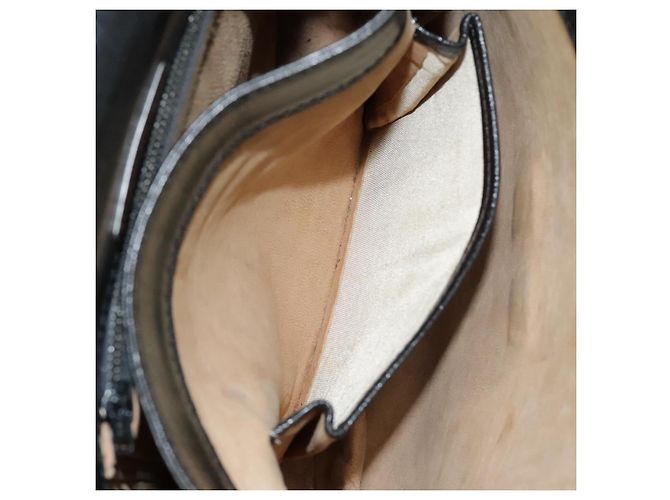 SAINT LAURENT Schultertasche aus schwarzem Leder mit silberner Authentizität bs18524 - Ansicht 24