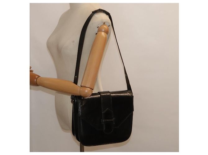 SAINT LAURENT Schultertasche aus schwarzem Leder mit silberner Authentizität bs18524 - Ansicht 25