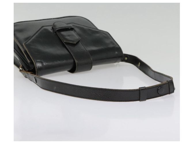 SAINT LAURENT Schultertasche aus schwarzem Leder mit silberner Authentizität bs18524 - Ansicht 7