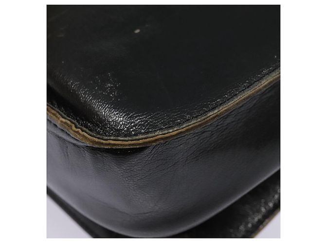 SAINT LAURENT Schultertasche aus schwarzem Leder mit silberner Authentizität bs18524 - Ansicht 9