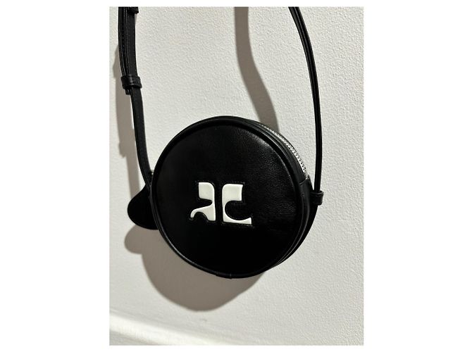 COURREGES Borse T. Pelle Nero - vista 4