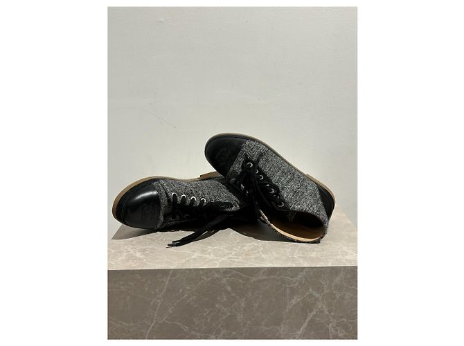 Botines CHANEL T.EU 36.5 Cuero Gris - vista 7