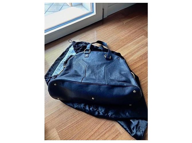 Yves Saint Laurent Muse II Handtasche aus Leder Marineblau - Ansicht 4