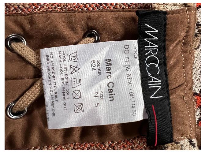 Falda Marc Cain de lana marrón Castaño - vista 3