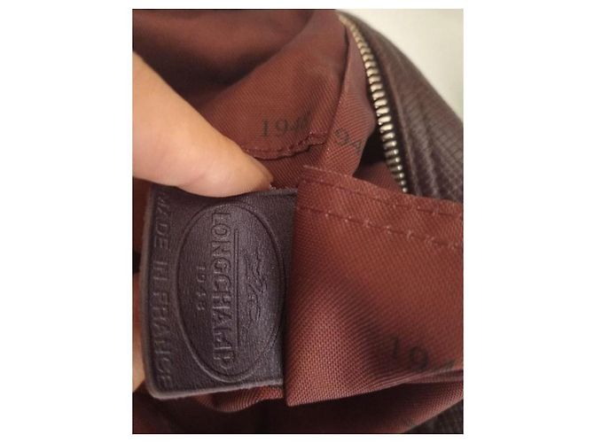 Balzane Borsa Longchamp in pelle di agnello viola scuro - vista 3
