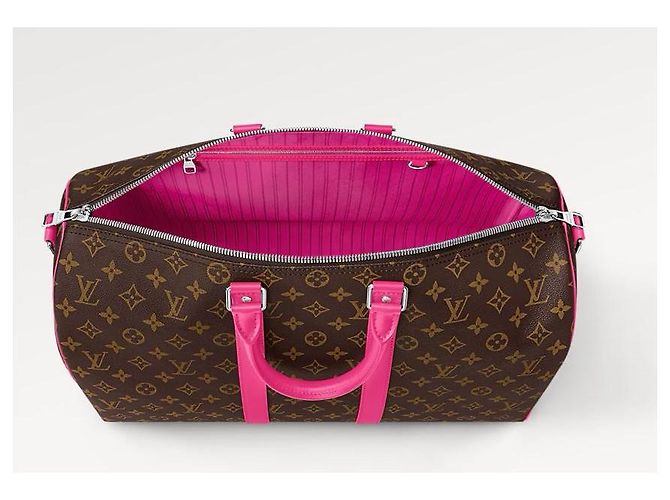 Louis Vuitton Keepall 45 Bandouliere Macassar Rosa - vista 2