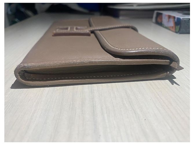 Cartera Hermès Jige Gris Oscuro Cuero Gris antracita - vista 10