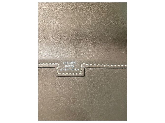 Cartera Hermès Jige Gris Oscuro Cuero Gris antracita - vista 12