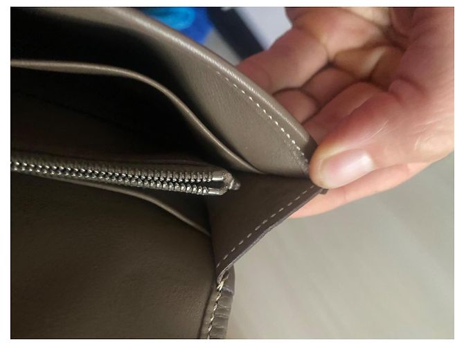 Cartera Hermès Jige Gris Oscuro Cuero Gris antracita - vista 13