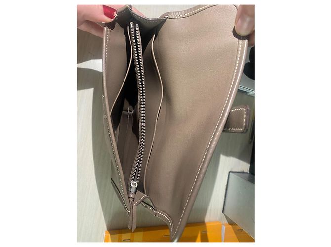 Cartera Hermès Jige Gris Oscuro Cuero Gris antracita - vista 9