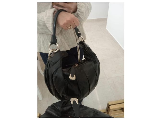 Borsa Bally nera in agnello e pelle di struzzo Nero - vista 5
