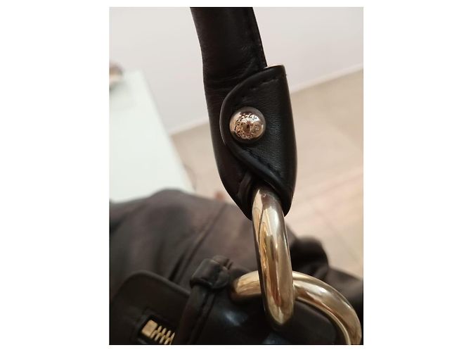 Borsa Bally nera in agnello e pelle di struzzo Nero - vista 7