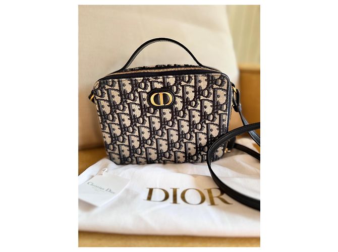 Pochette Christian Dior Montaigne Tela Blu Navy - vista 2