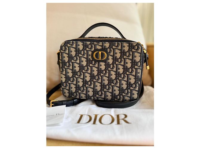 Pochette Christian Dior Montaigne Tela Blu Navy - vista 3