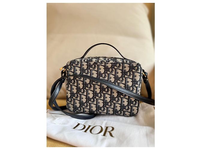 Pochette Christian Dior Montaigne Tela Blu Navy - vista 6